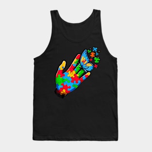 Autism Awareness Butterfly Teacher Tank Top